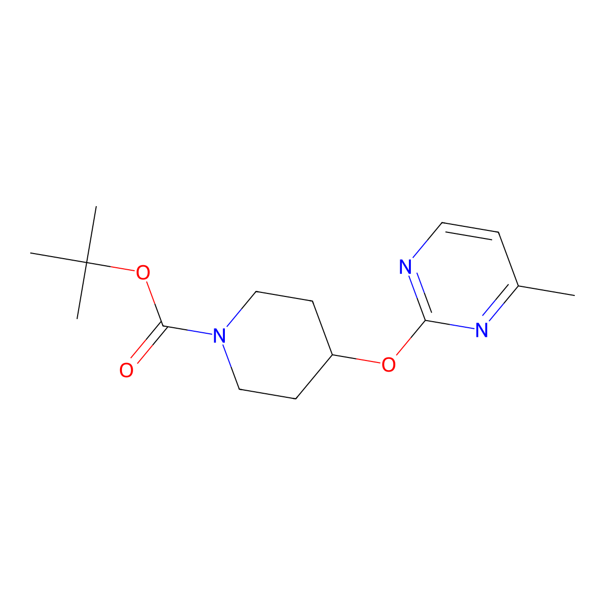 tert-Butyl 4-((4-methylpyrimidin-2-yl)oxy)piperidine-1-carboxylate molecular structure, CAS 1261232-34-1