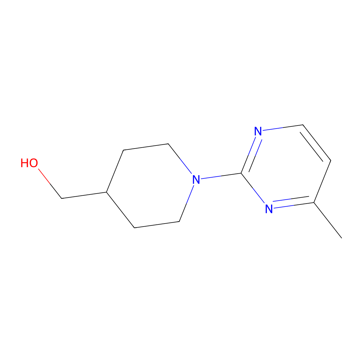 (1-(4-Methylpyrimidin-2-yl)piperidin-4-yl)methanol molecular structure, CAS 1261232-55-6