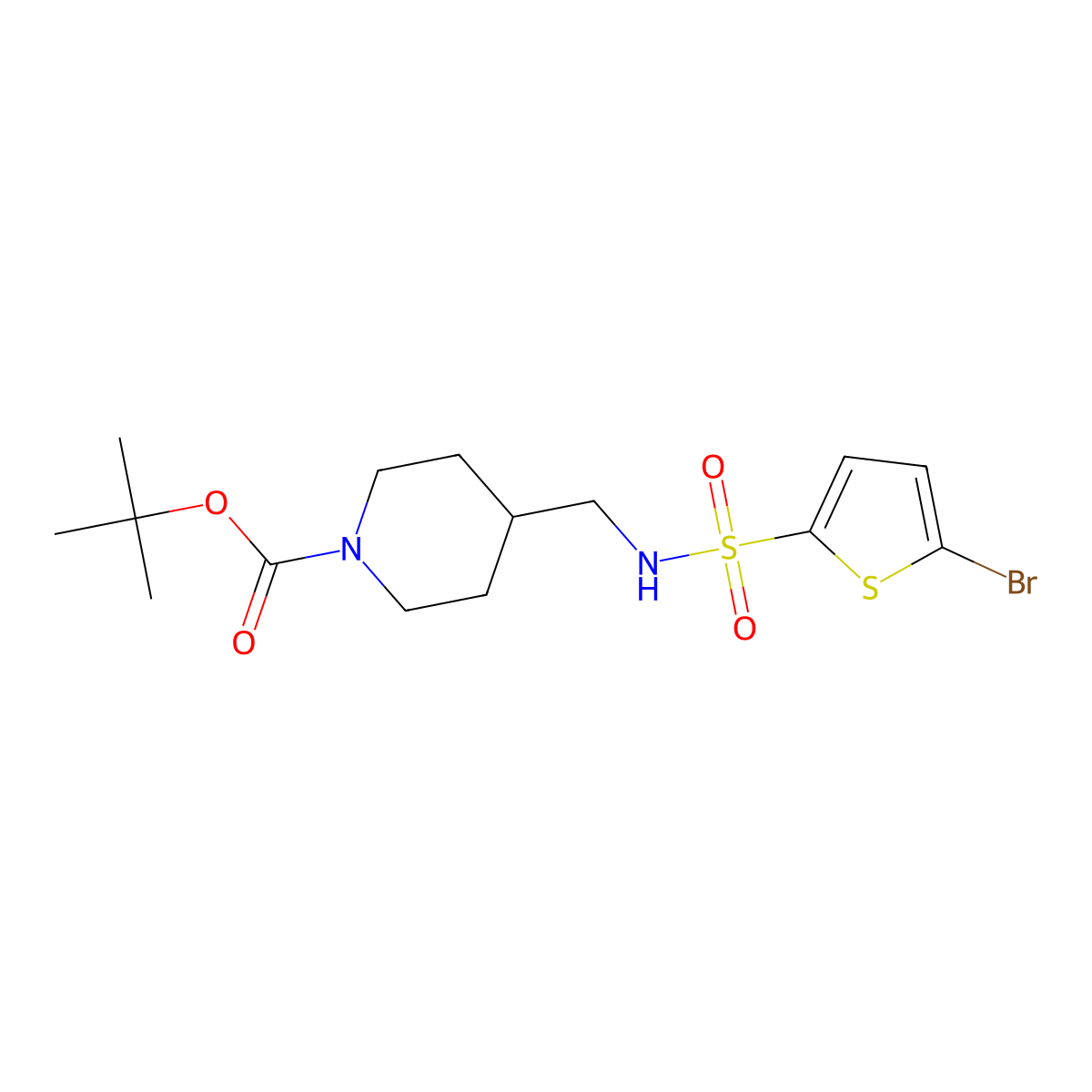 Tert-butyl 4-((5-bromothiophene-2-sulfonamido)methyl)piperidine-1-carboxylate molecular structure, CAS 1261232-69-2