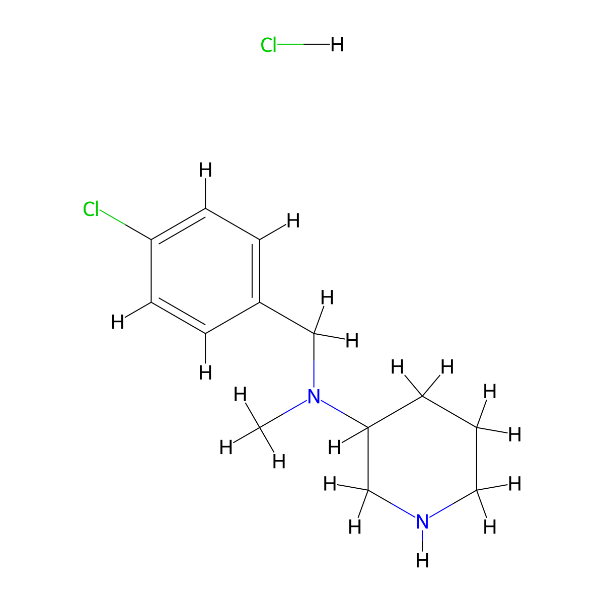 N-(4-Chlorobenzyl)-N-methylpiperidin-3-amine hydrochloride molecular structure, CAS 1261232-70-5