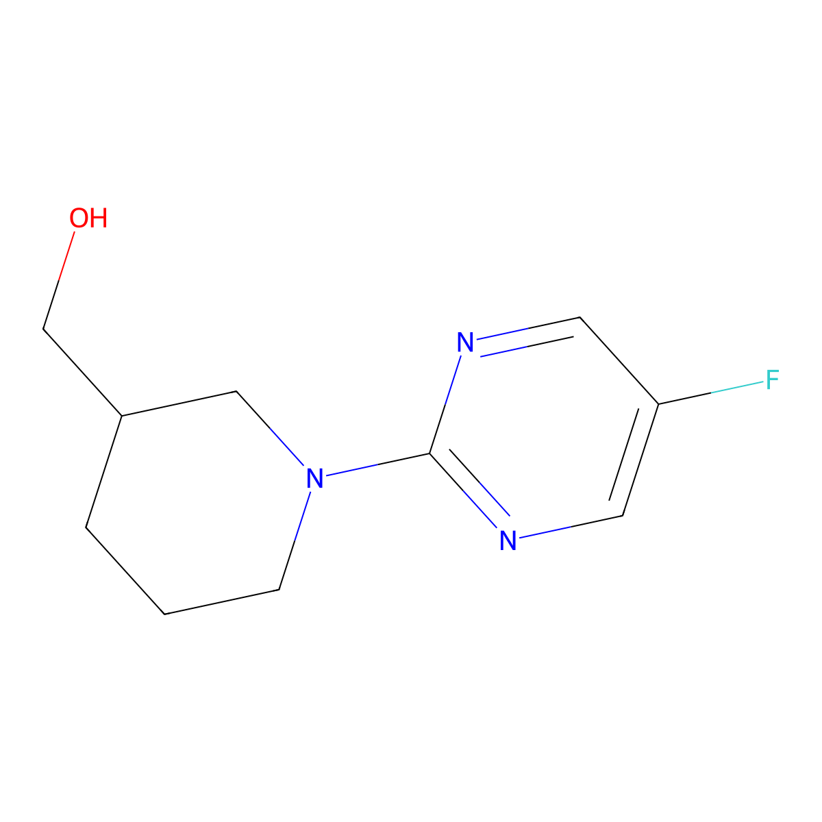 (1-(5-Fluoropyrimidin-2-yl)piperidin-3-yl)methanol molecular structure, CAS 1261232-82-9