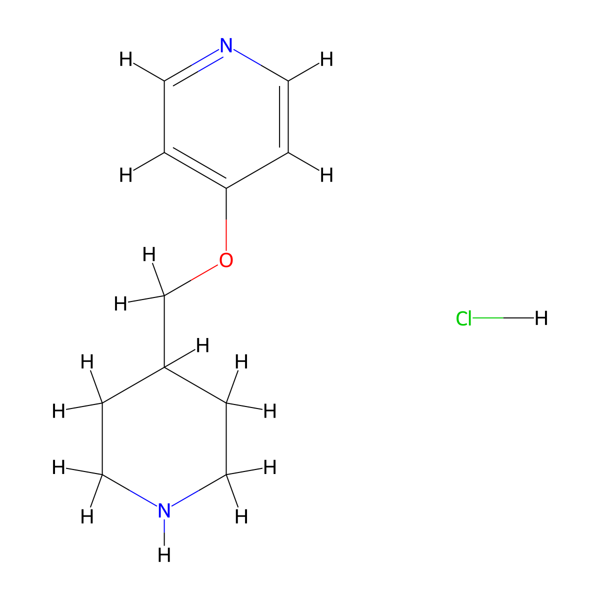 4-(Piperidin-4-ylmethoxy)pyridine hydrochloride molecular structure, CAS 1261233-53-7