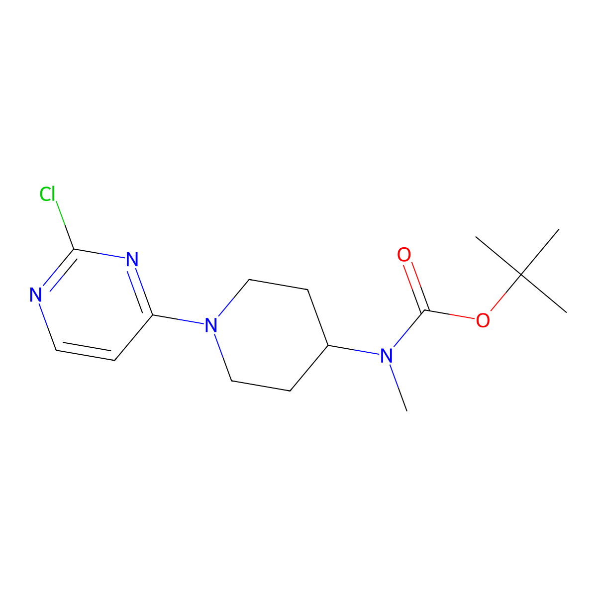 [1-(2-Chloro-pyrimidin-4-yl)-piperidin-4-yl]-methyl-carbamic acid tert-butyl ester molecular structure, CAS 1261233-55-9