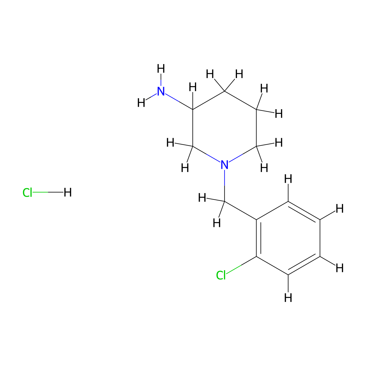 1-(2-Chlorobenzyl)piperidin-3-amine hydrochloride molecular structure, CAS 1261233-85-5