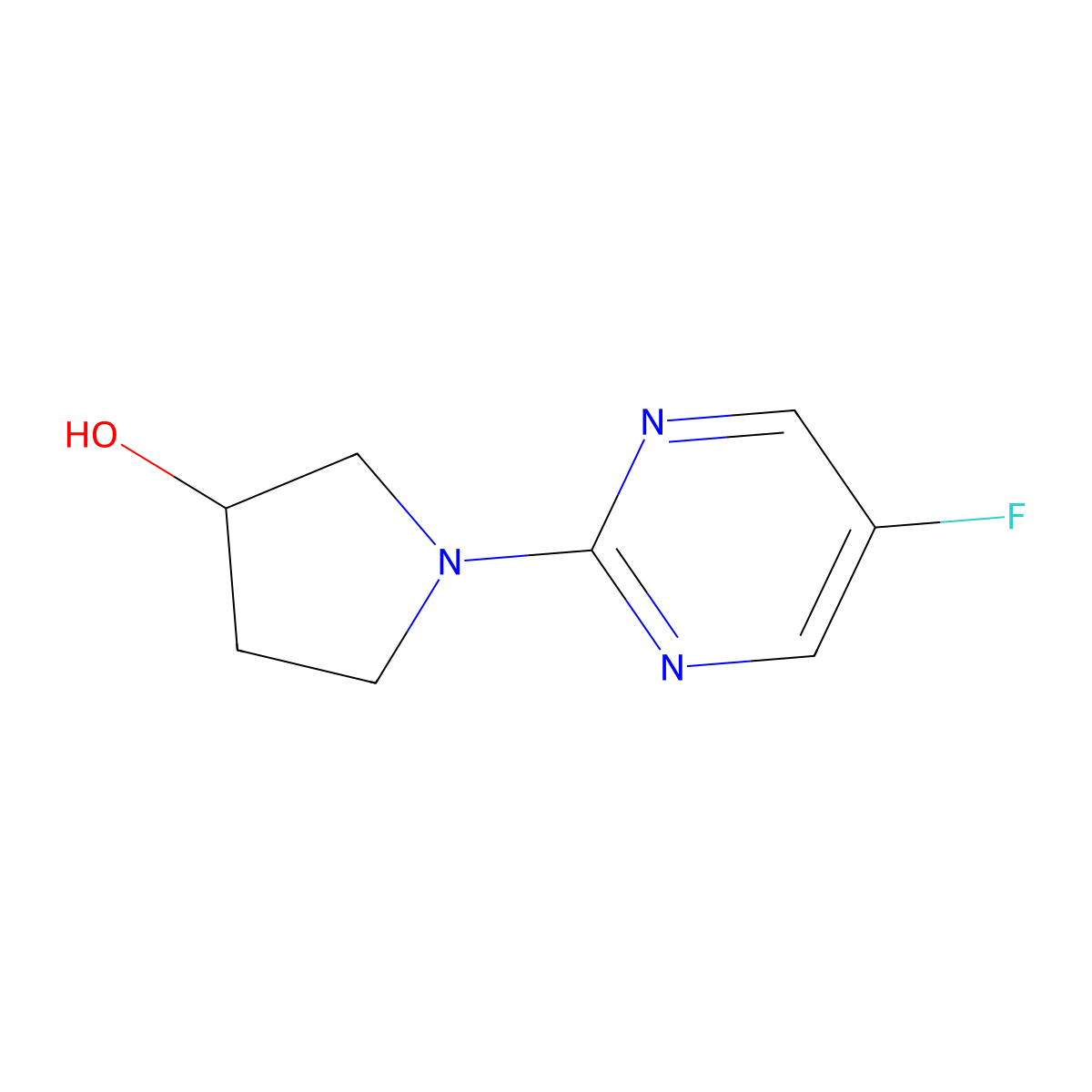 1-(5-Fluoropyrimidin-2-yl)pyrrolidin-3-ol molecular structure, CAS 1261233-86-6