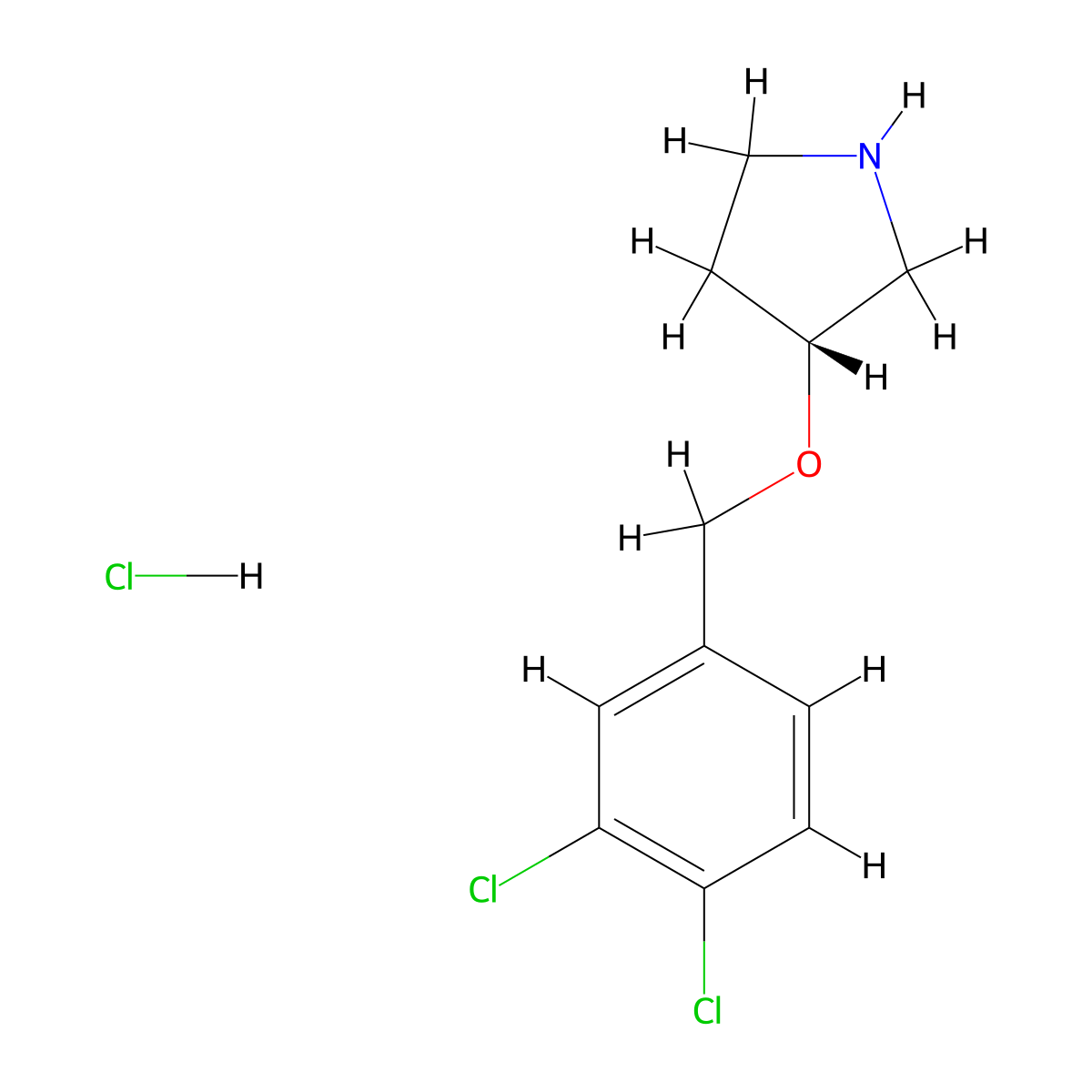(R)-3-((3,4-Dichlorobenzyl)oxy)pyrrolidine hydrochloride molecular structure, CAS 1261234-83-6