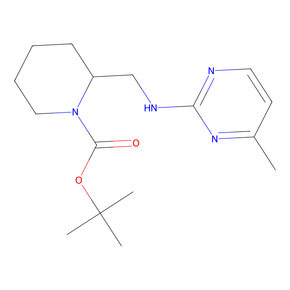 tert-Butyl 2-(((4-methylpyrimidin-2-yl)amino)methyl)piperidine-1-carboxylate molecular structure, CAS 1261235-22-6