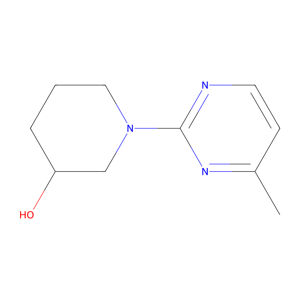 1-(4-Methylpyrimidin-2-yl)piperidin-3-ol molecular structure, CAS 1261235-25-9