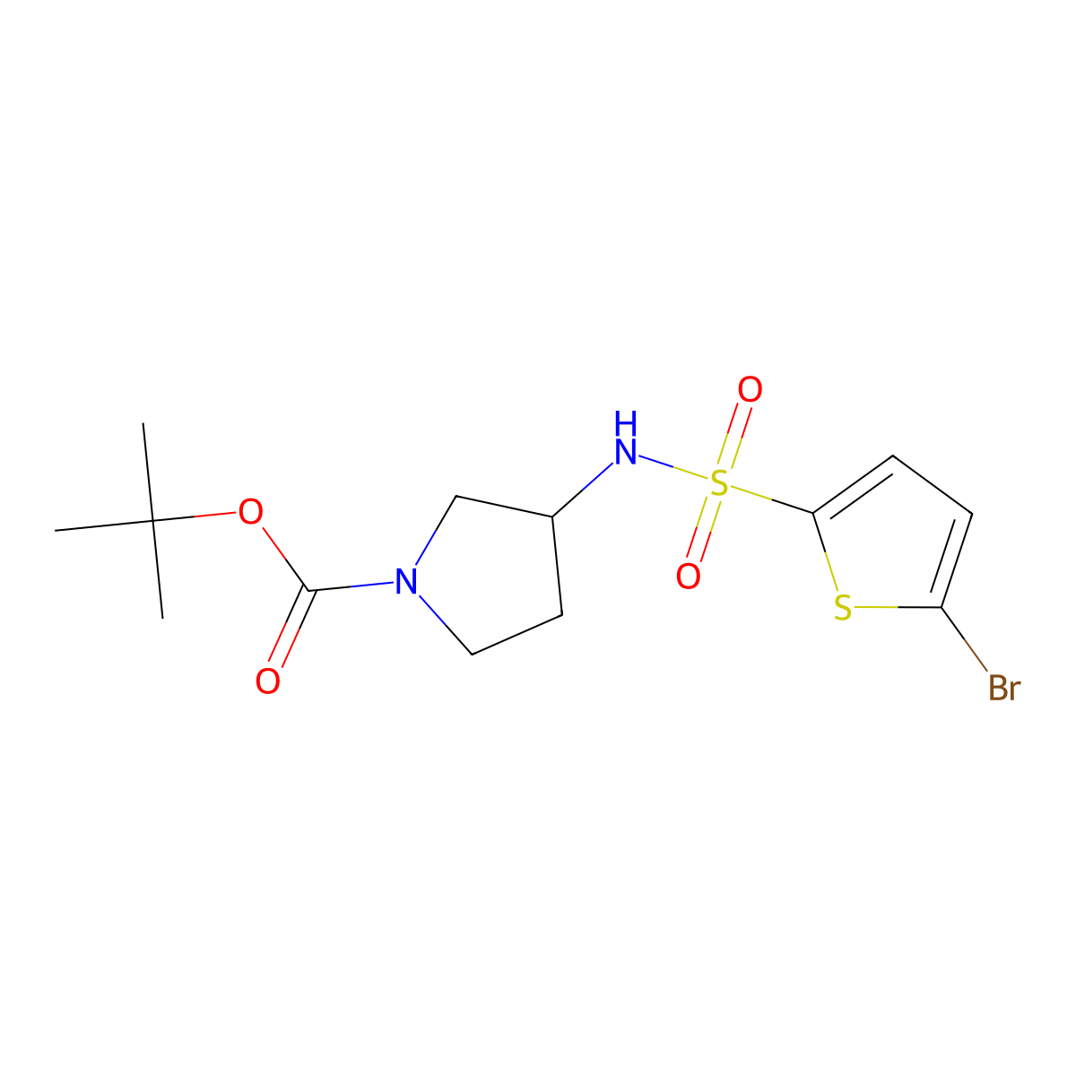 (R)-tert-Butyl 3-(5-bromothiophene-2-sulfonamido)pyrrolidine-1-carboxylate molecular structure, CAS 1261235-40-8
