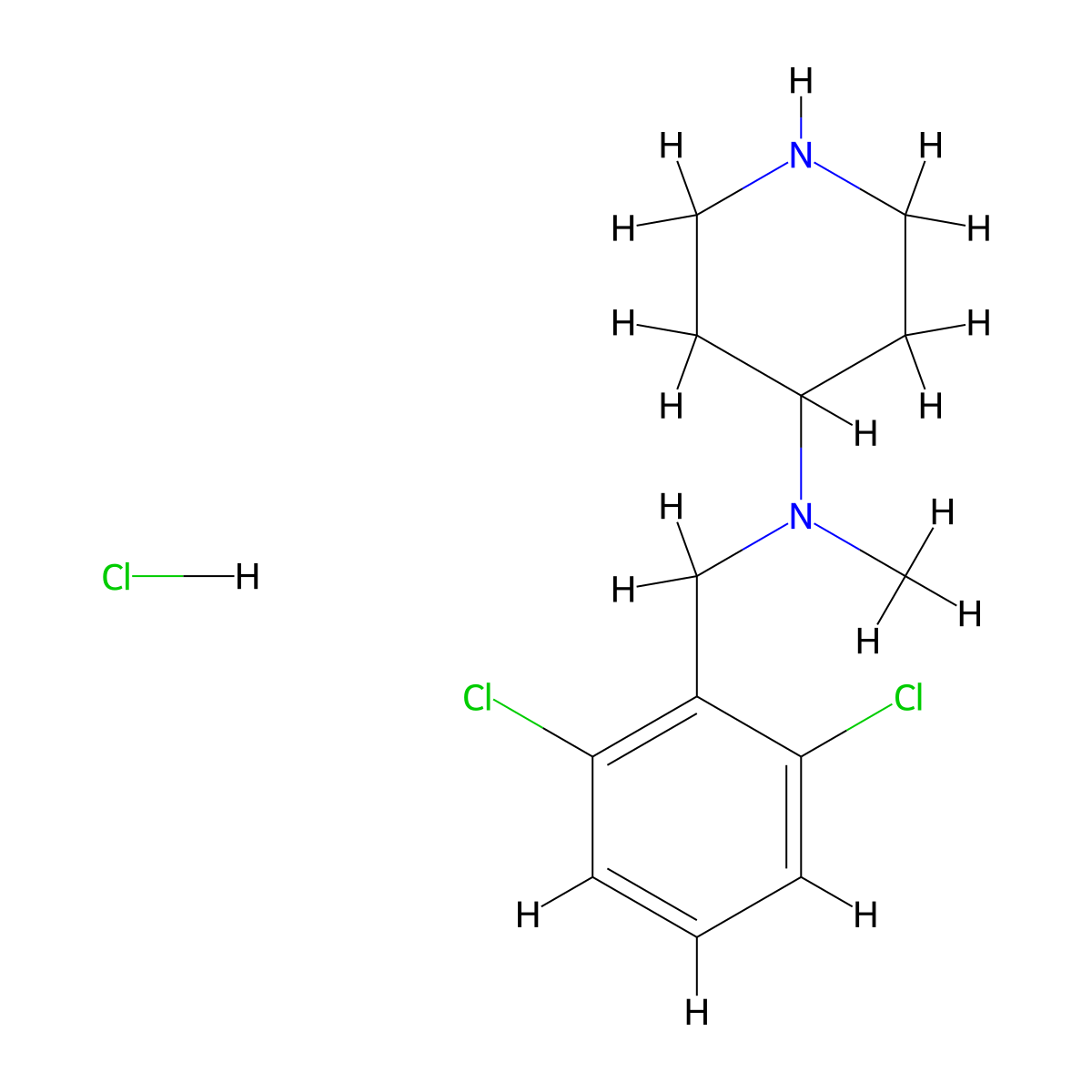 (2,6-Dichloro-benzyl)-methyl-piperidin-4-yl-amine hydrochloride molecular structure, CAS 1261235-60-2