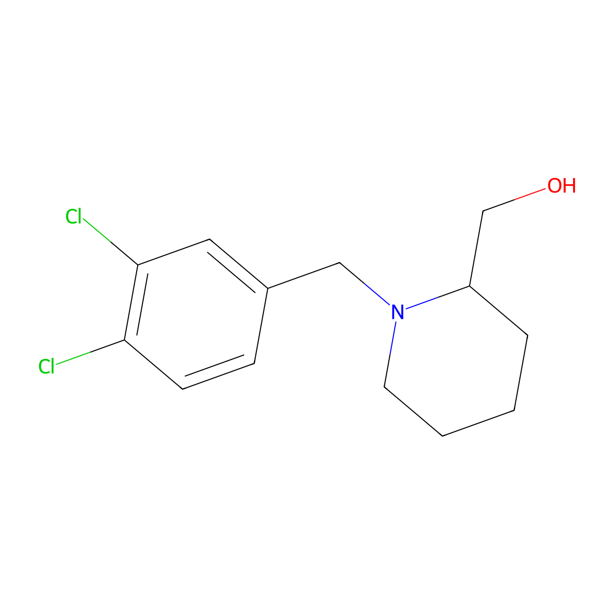 [1-(3,4-Dichloro-benzyl)-piperidin-2-yl]-methanol molecular structure, CAS 1261235-70-4