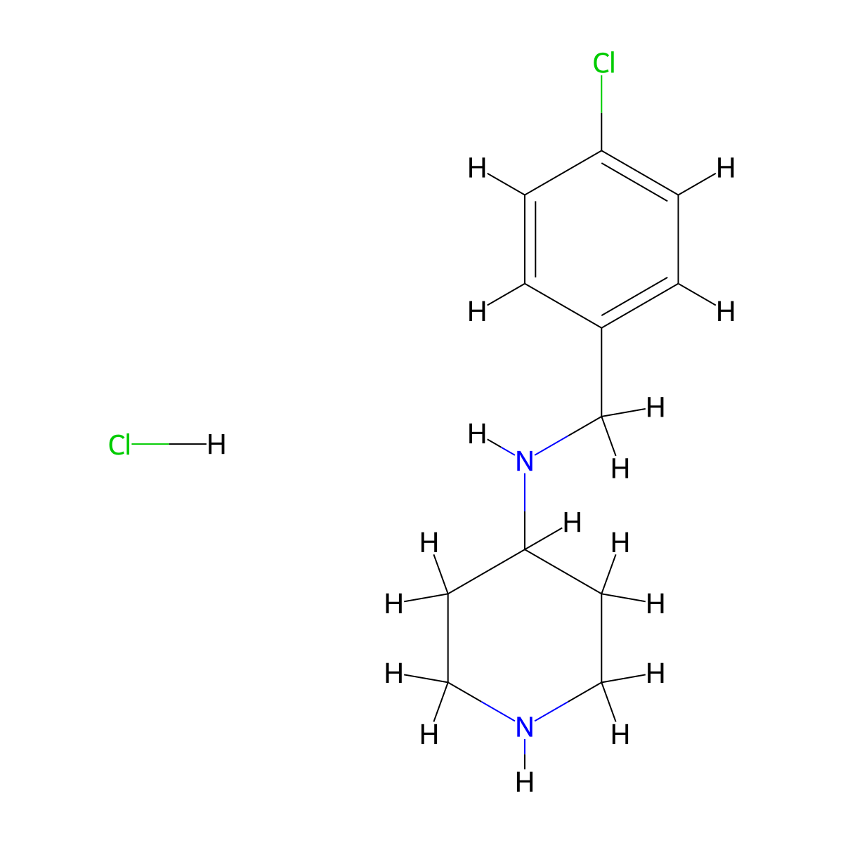N-(4-Chlorobenzyl)piperidin-4-amine hydrochloride molecular structure, CAS 1261235-72-6