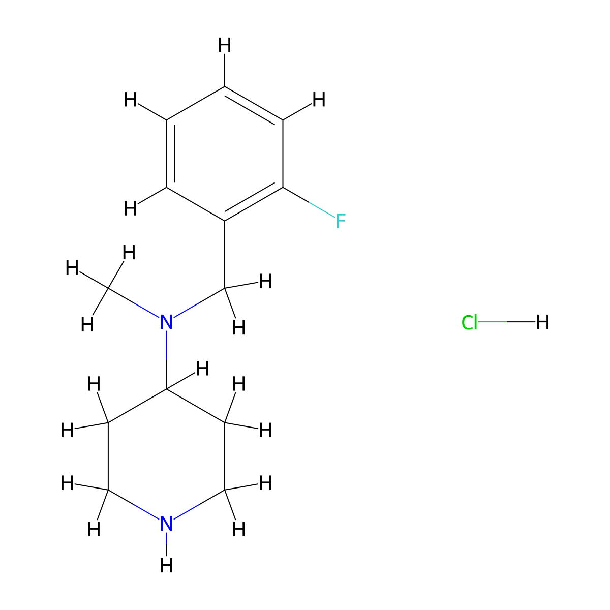 N-(2-Fluorobenzyl)-N-methylpiperidin-4-amine hydrochloride molecular structure, CAS 1261235-83-9