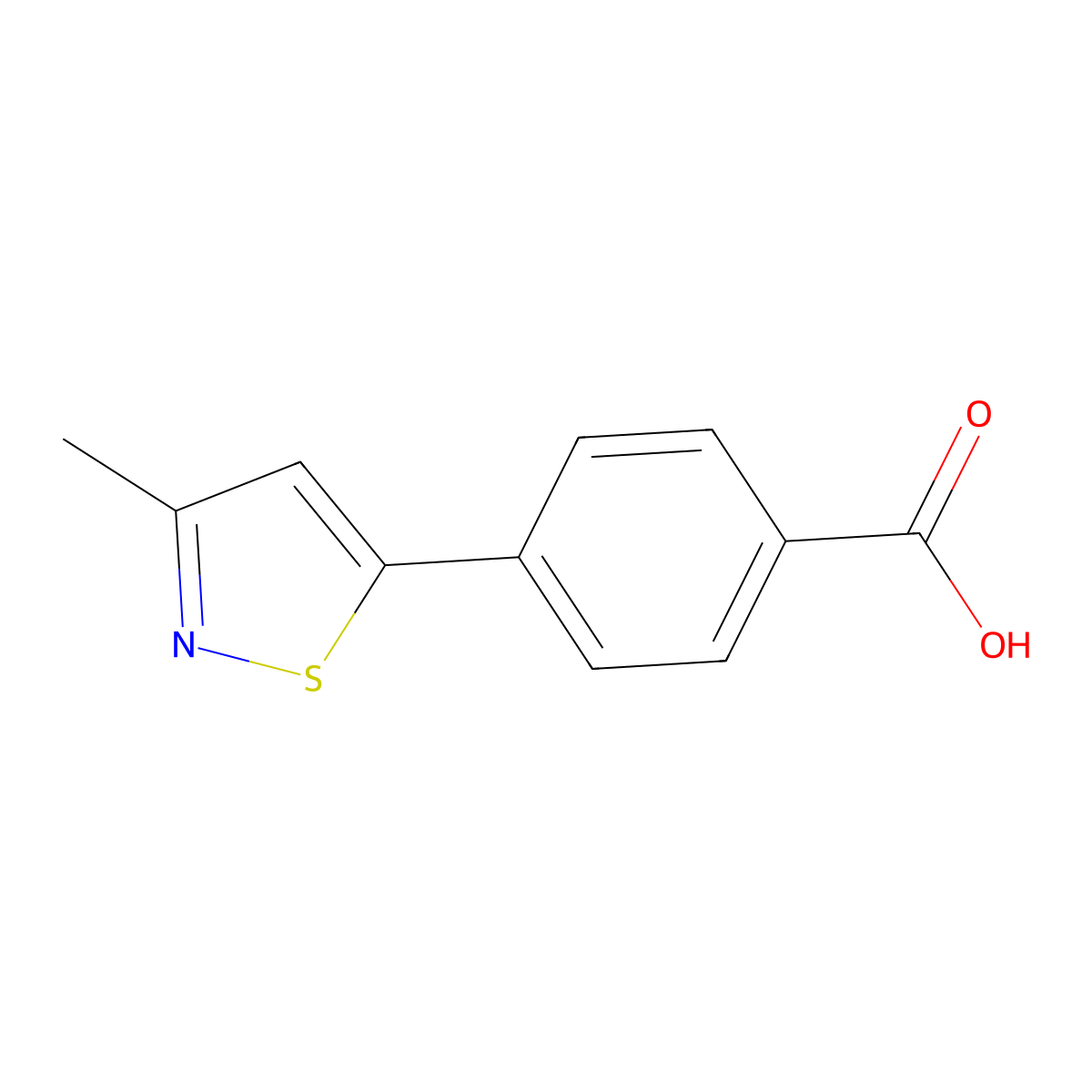 4-(3-Methyl-isothiazol-5-yl)-benzoic acid molecular structure, CAS 1261236-29-6
