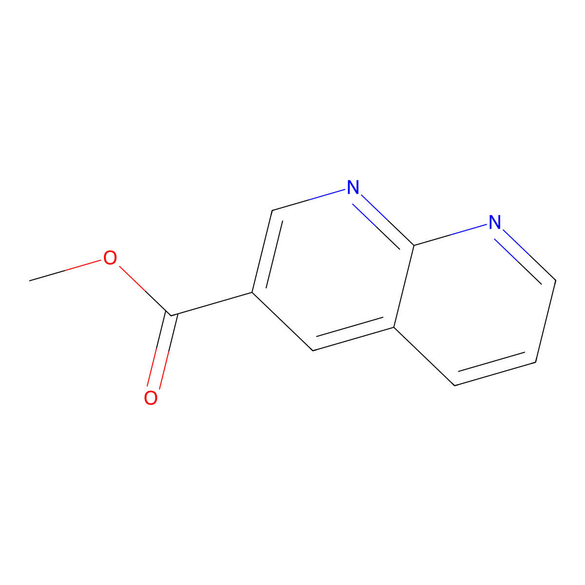 Methyl 1,8-naphthyridine-3-carboxylate molecular structure, CAS 1261236-46-7