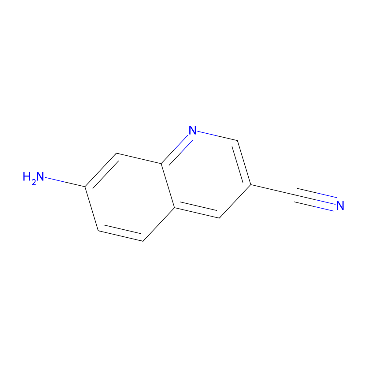 7-Aminoquinoline-3-carbonitrile molecular structure, CAS 1261236-58-1
