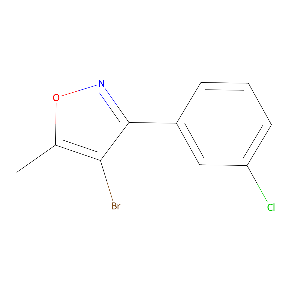 4-Bromo-3-(3-chlorophenyl)-5-methylisoxazole molecular structure, CAS 1261236-67-2