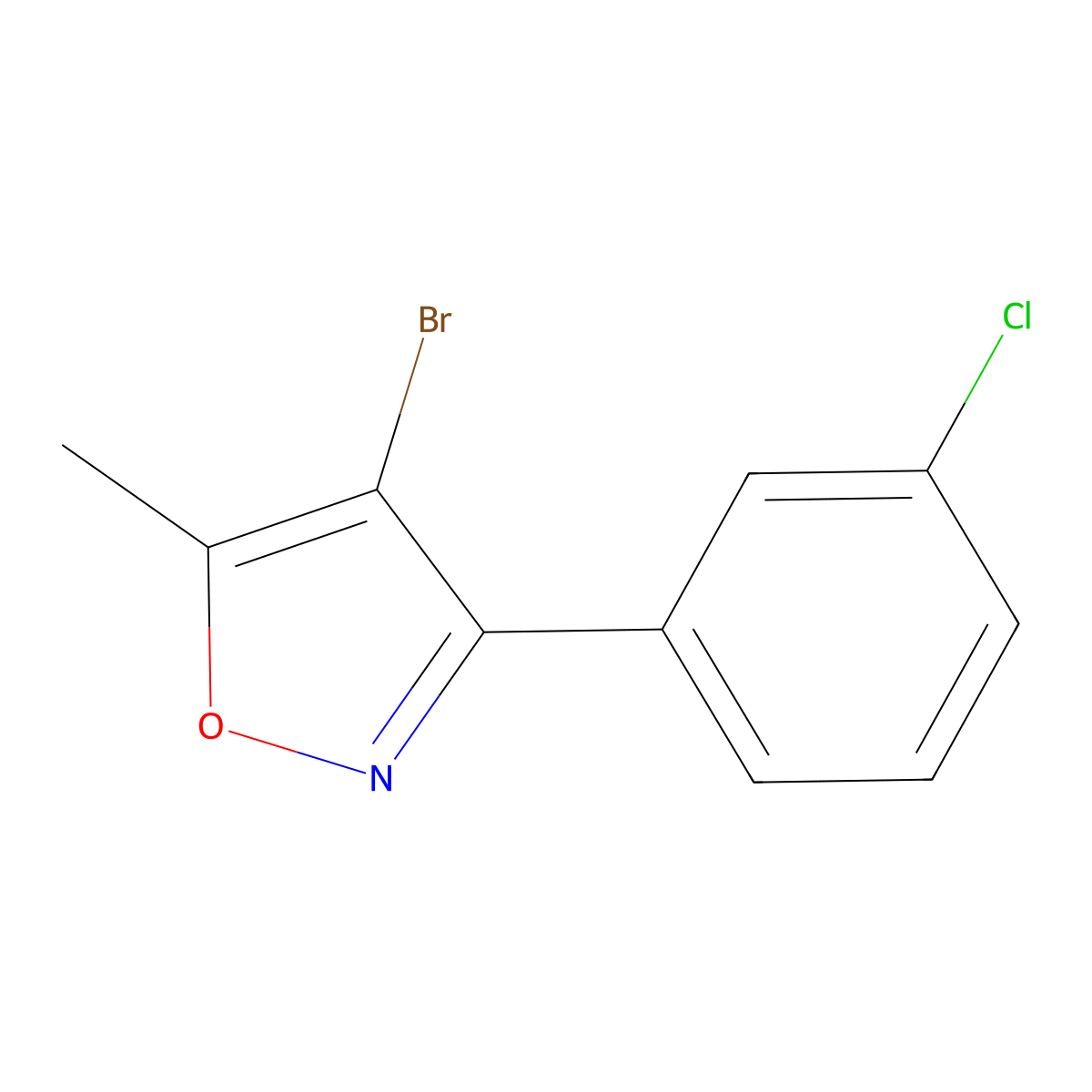 4-Bromo-3-(3-chlorophenyl)-5-methylisoxazole molecular structure, CAS 1261236-67-2