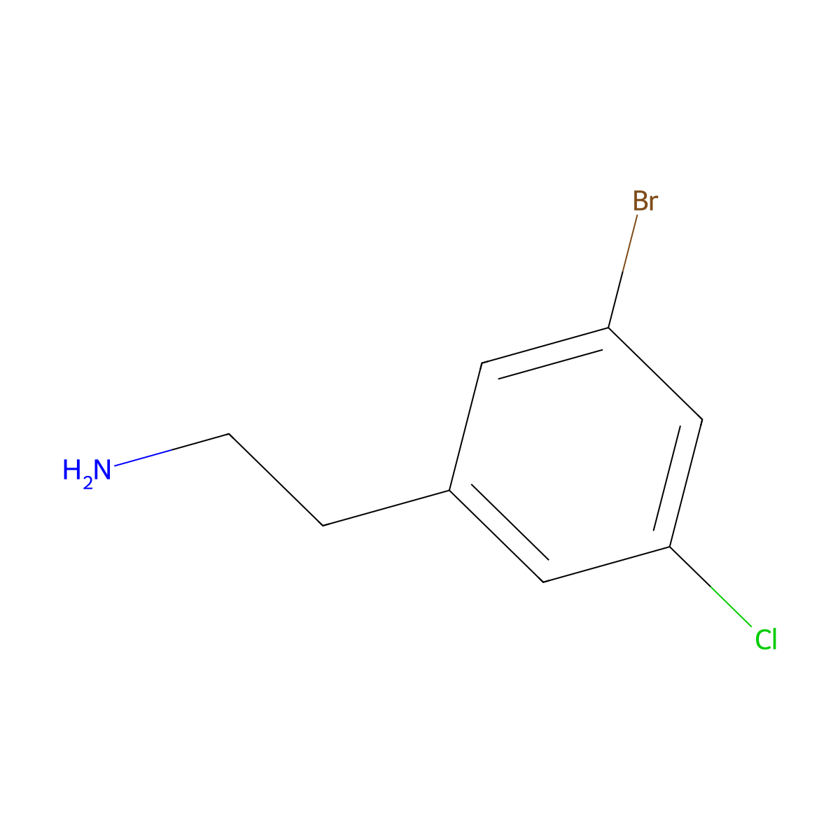 2-(3-Bromo-5-chlorophenyl)ethan-1-amine molecular structure, CAS 1261236-70-7