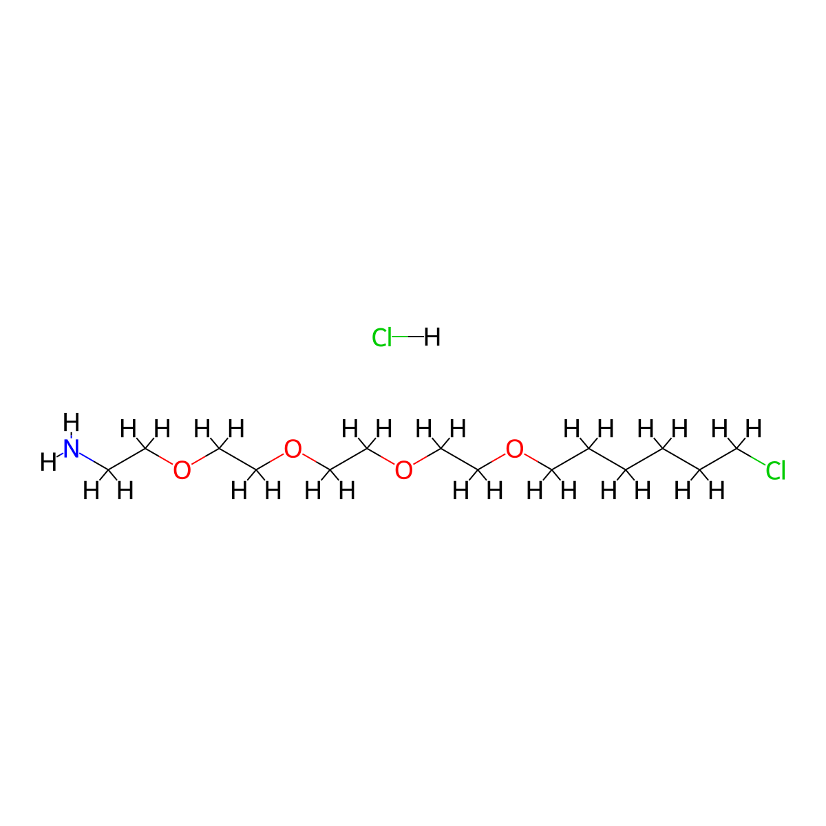 18-Chloro-3,6,9,12-tetraoxaoctadecan-1-amine hydrochloride molecular structure, CAS 1261238-20-3