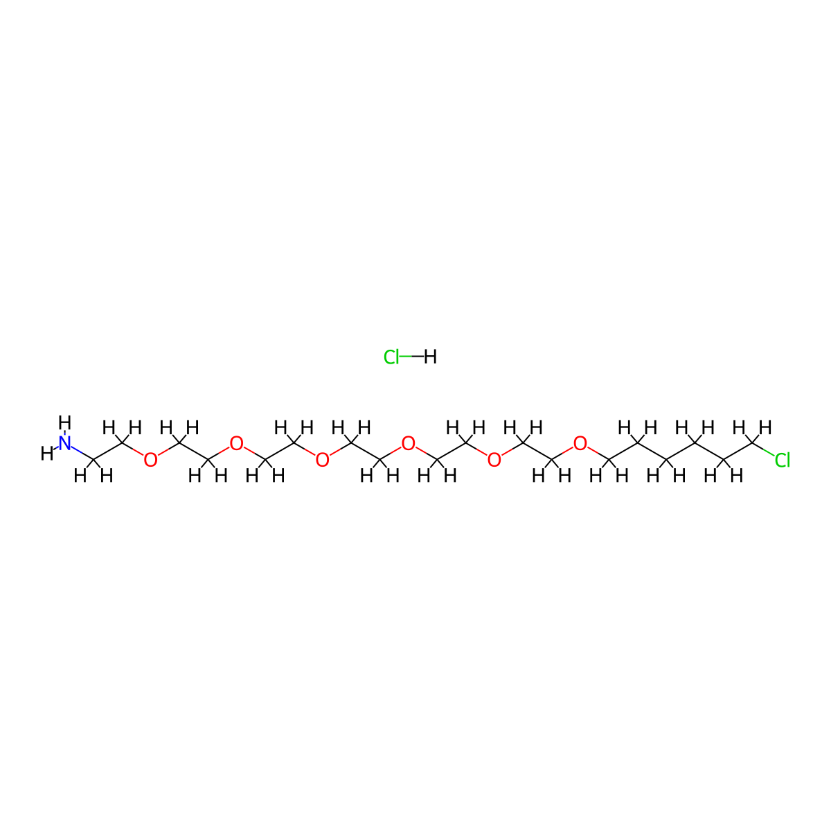 24-Chloro-3,6,9,12,15,18-hexaoxatetracosan-1-amine hydrochloride molecular structure, CAS 1261238-24-7