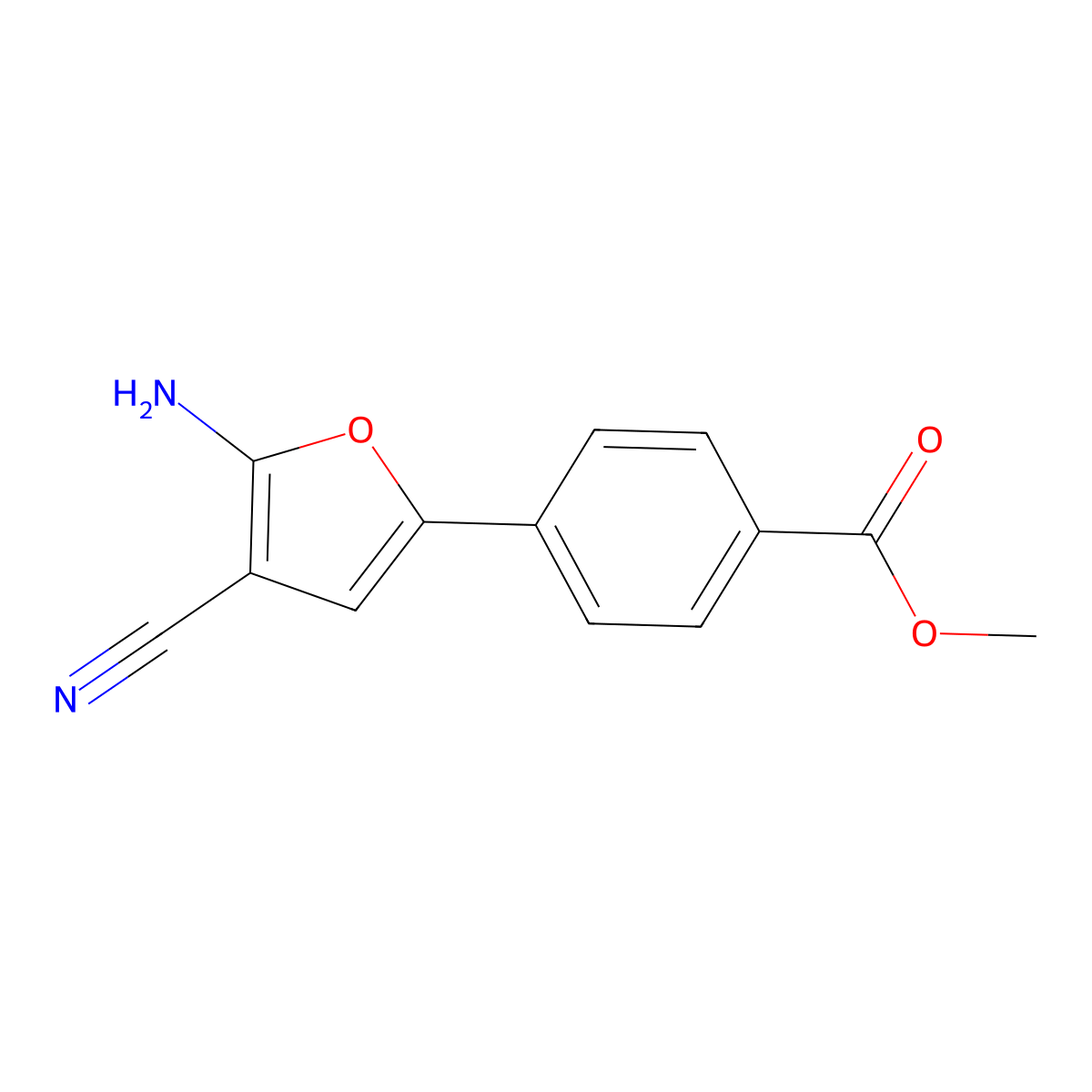 Methyl 4-(5-Amino-4-cyano-2-furyl)benzoate molecular structure, CAS 1261268-86-3