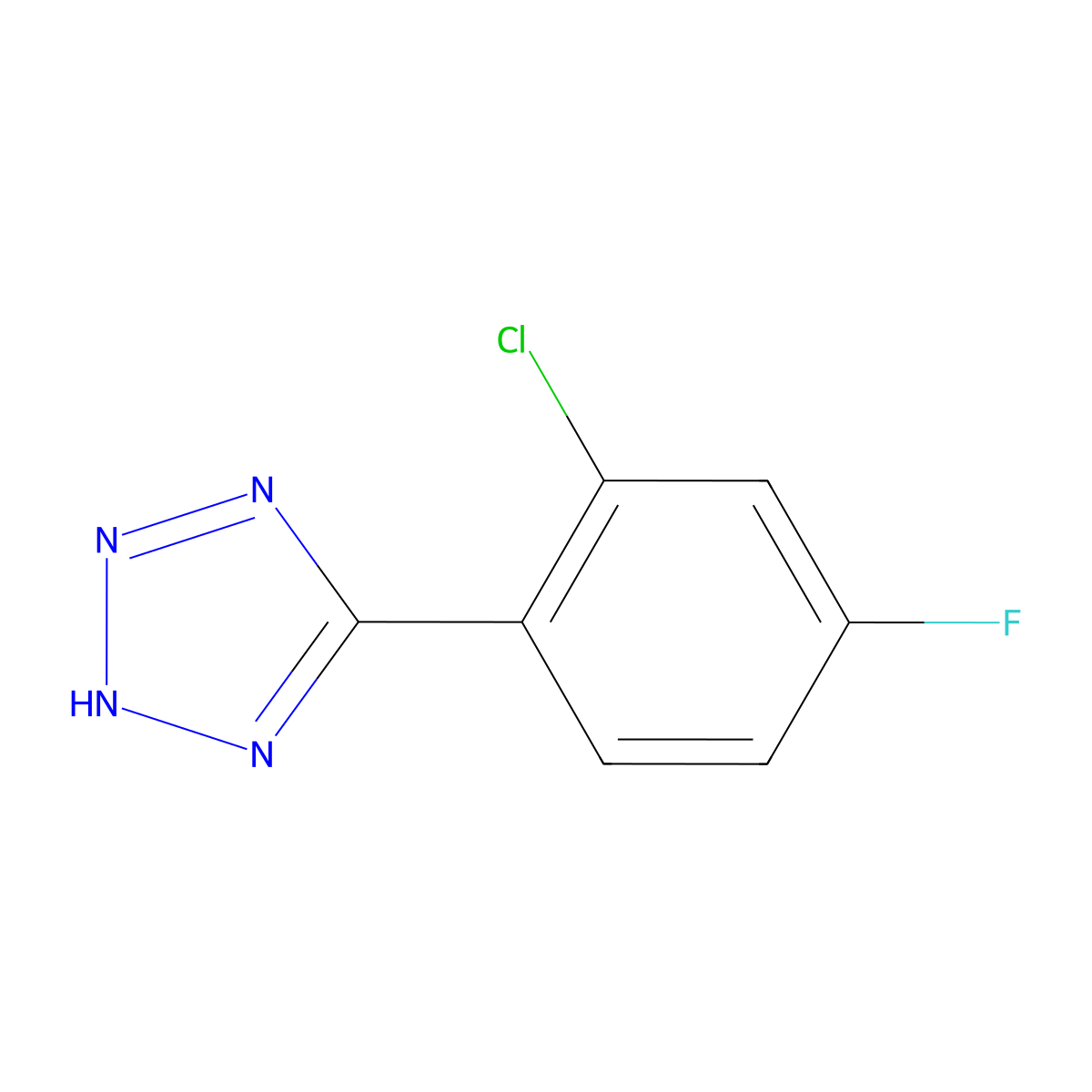 5-(2-chloro-4-fluorophenyl)-2H-tetrazole molecular structure, CAS 1261268-87-4