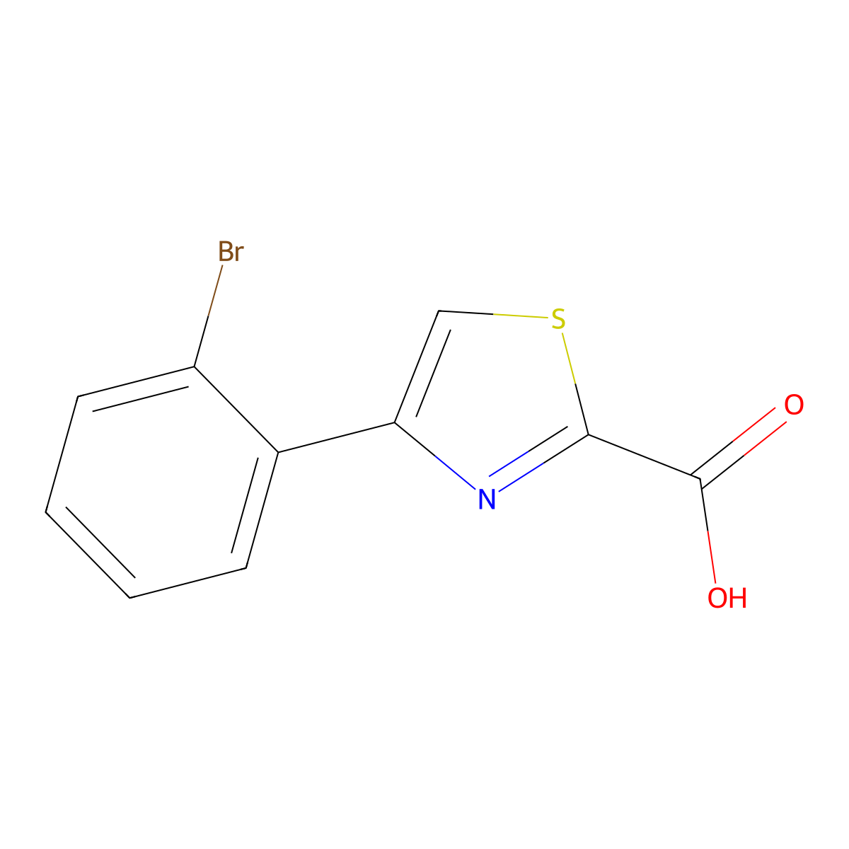 4-(2-Bromophenyl)thiazole-2-carboxylic acid molecular structure, CAS 1261268-93-2