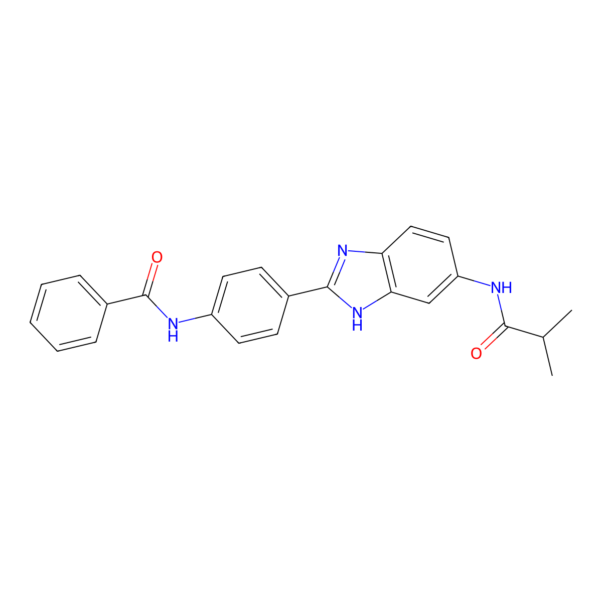 N-[4-(5-Isobutyramido-1H-benzoimidazol-2-yl)phenyl]benzamide molecular structure, CAS 1261268-95-4