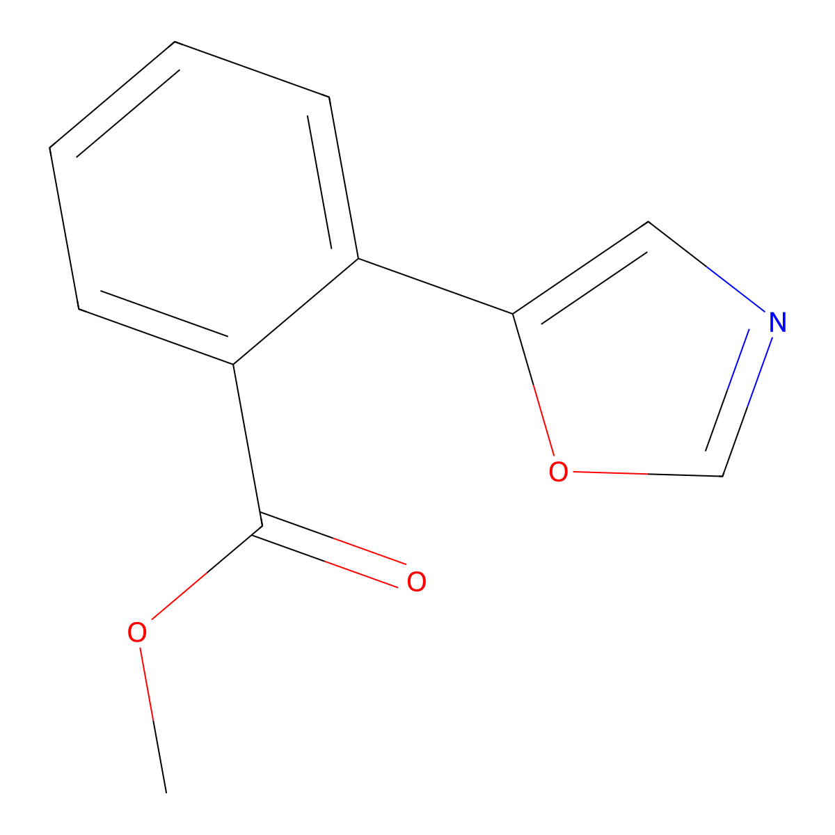 Methyl 2-(5-Oxazolyl)benzoate molecular structure, CAS 1261268-97-6