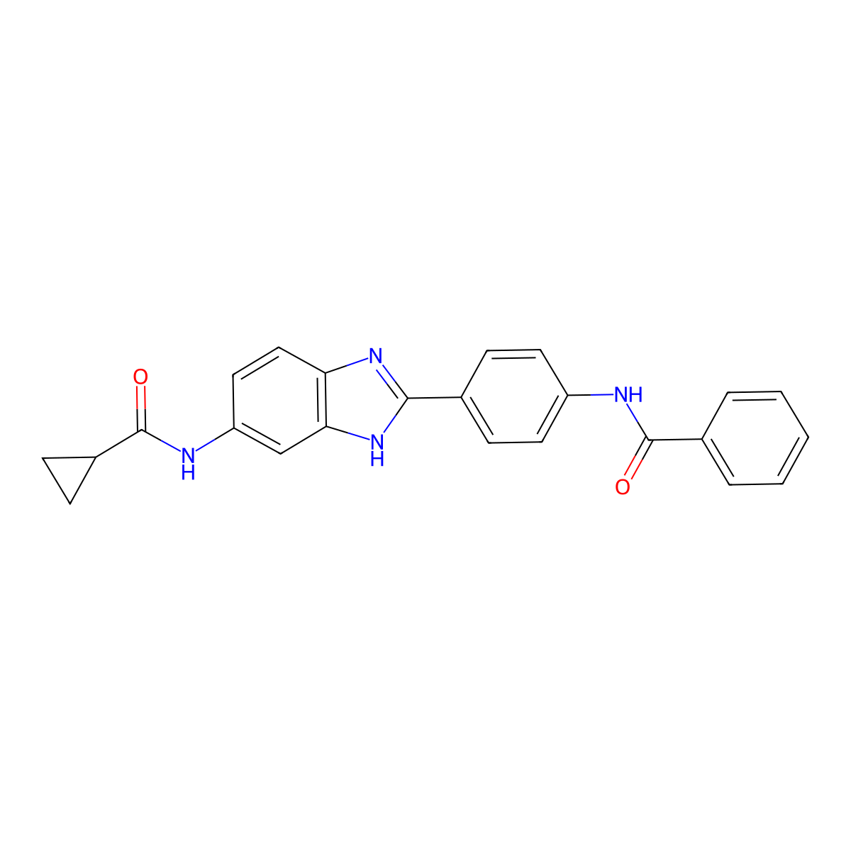 N-[4-(5-Cyclopropanecarboxamido-1H-benzimidazol-2-YL)phenyl]benzamide molecular structure, CAS 1261268-99-8