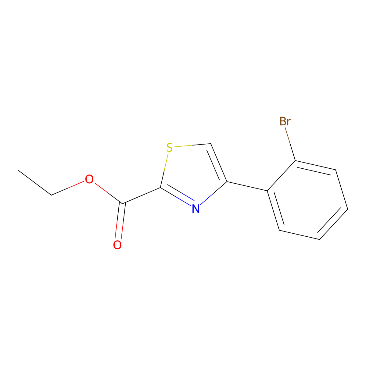 Ethyl 4-(2-bromophenyl)thiazole-2-carboxylate molecular structure, CAS 1261269-07-1