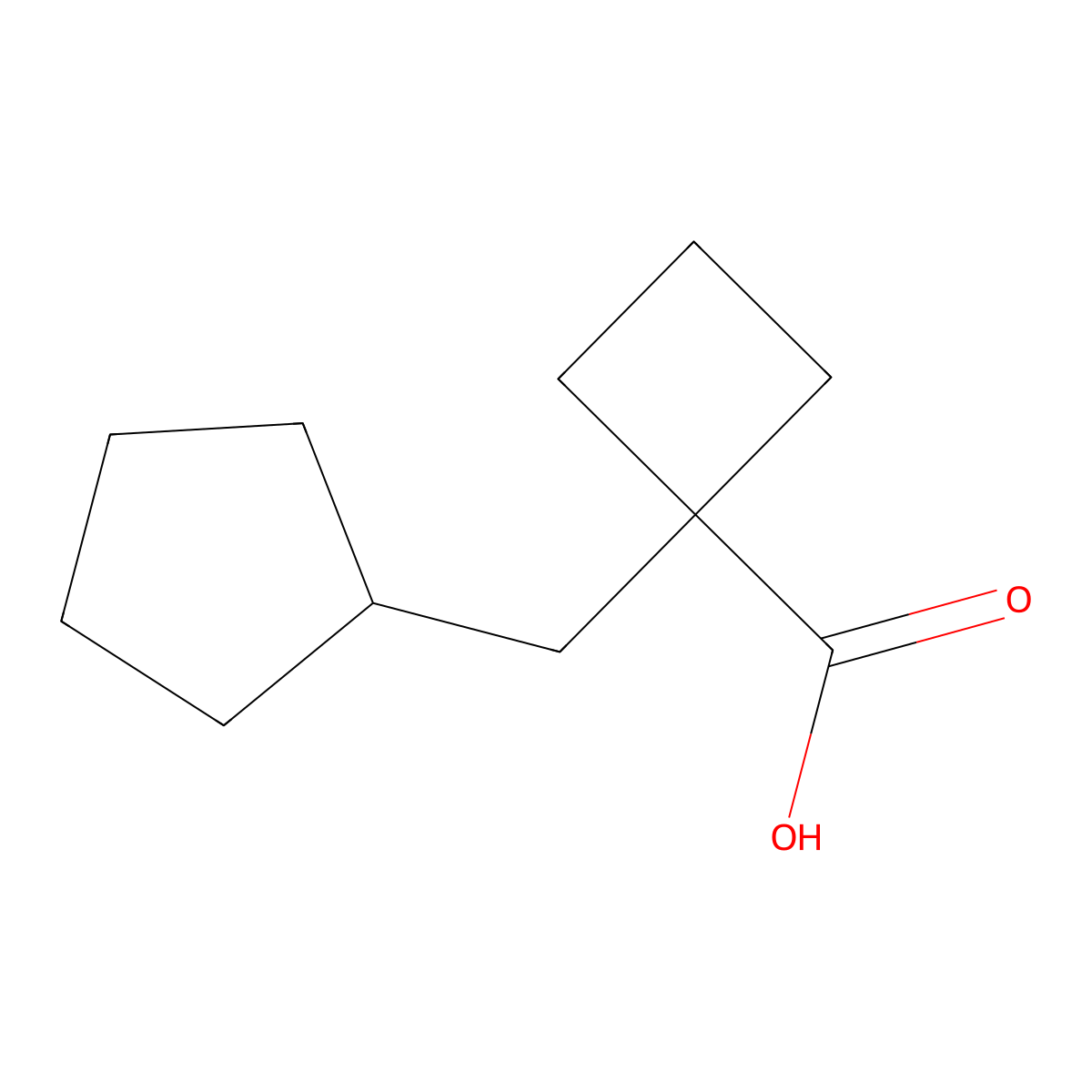 1-(Cyclopentylmethyl)cyclobutane-1-carboxylic acid molecular structure, CAS 1261269-12-8