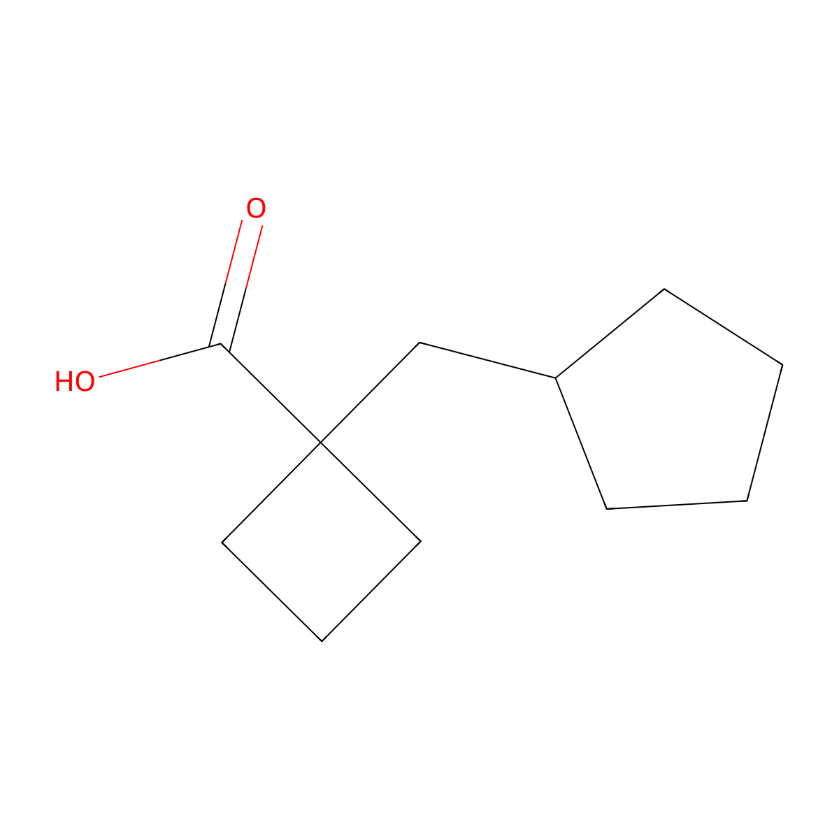 1-(Cyclopentylmethyl)cyclobutane-1-carboxylic acid molecular structure, CAS 1261269-12-8