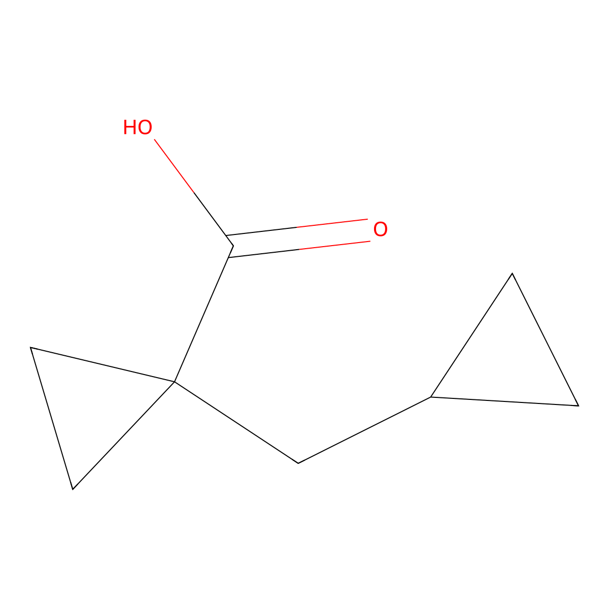 1-(Cyclopropylmethyl)cyclopropanecarboxylic acid molecular structure, CAS 1261269-26-4
