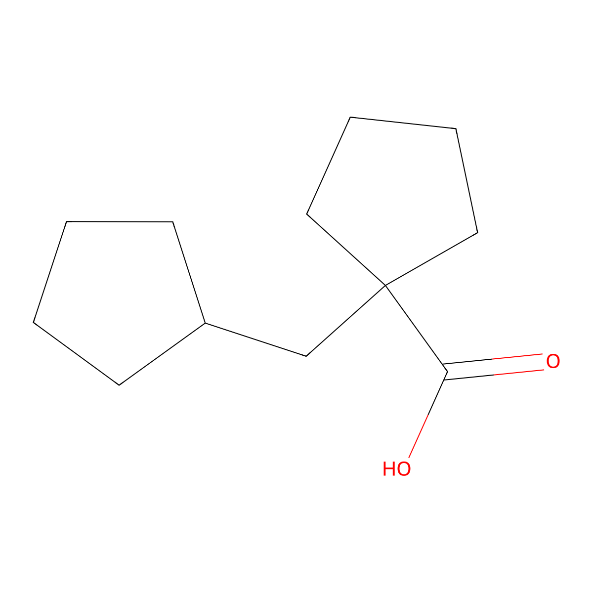 1-(Cyclopentylmethyl)cyclopentane-1-carboxylic acid molecular structure, CAS 1261269-55-9