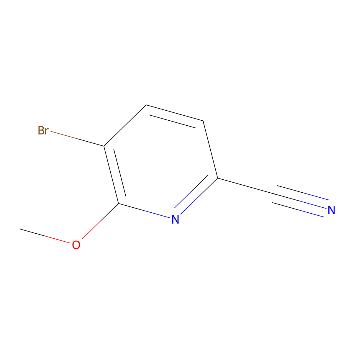 5-Bromo-6-methoxypyridine-2-carbonitrile molecular structure, CAS 1261269-71-9