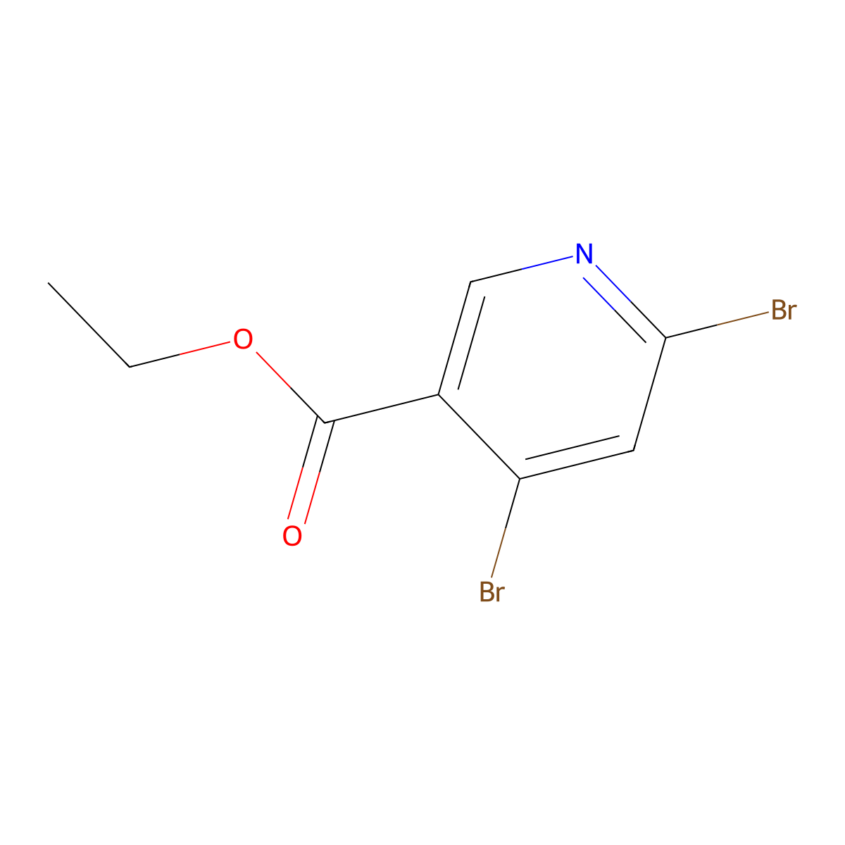 Ethyl 4,6-dibromonicotinate molecular structure, CAS 1261269-75-3