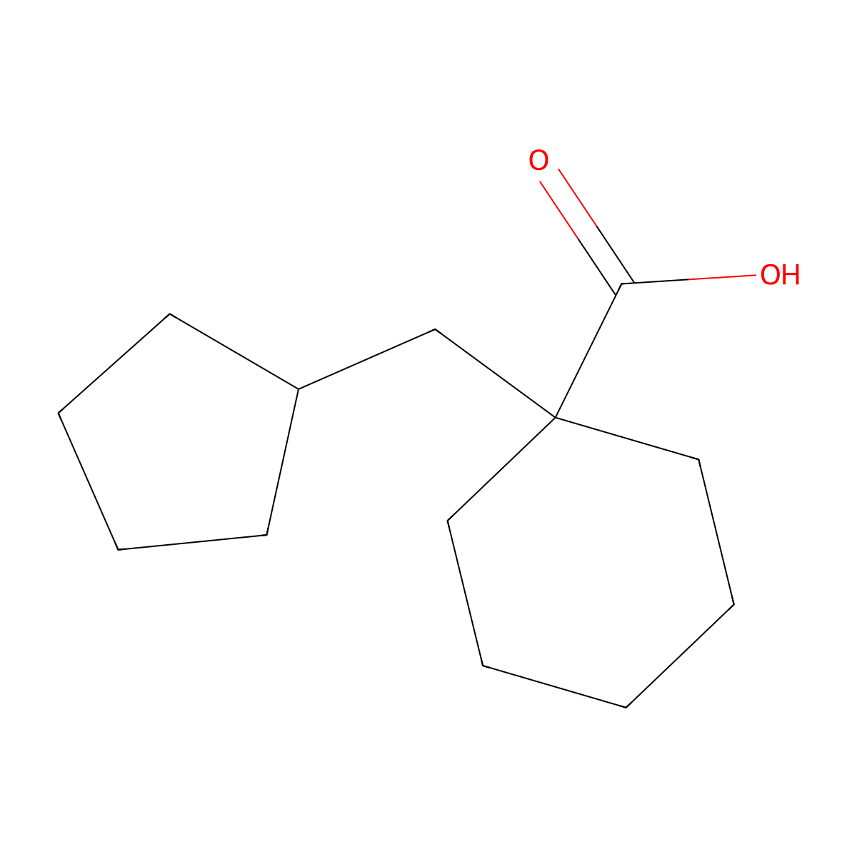1-(Cyclopentylmethyl)cyclohexane-1-carboxylic acid molecular structure, CAS 1261269-77-5