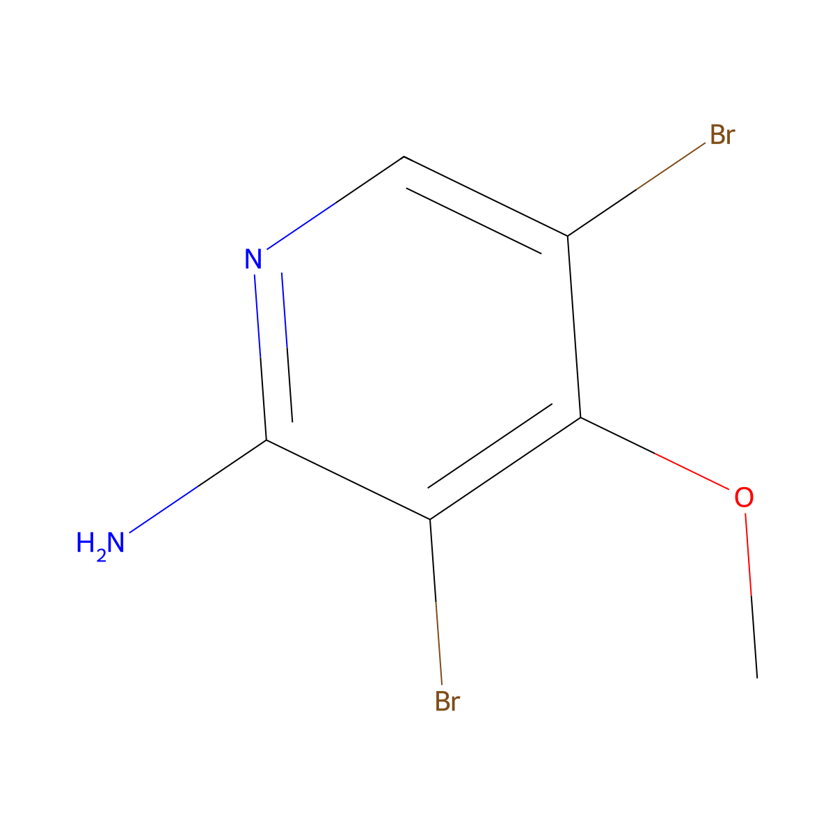3,5-Dibromo-4-methoxypyridin-2-amine molecular structure, CAS 1261269-82-2
