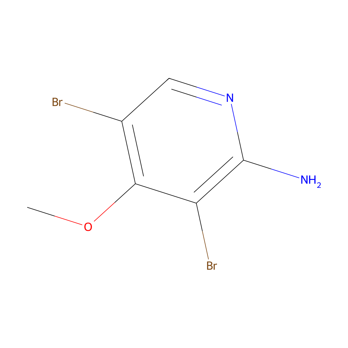 3,5-Dibromo-4-methoxypyridin-2-amine molecular structure, CAS 1261269-82-2
