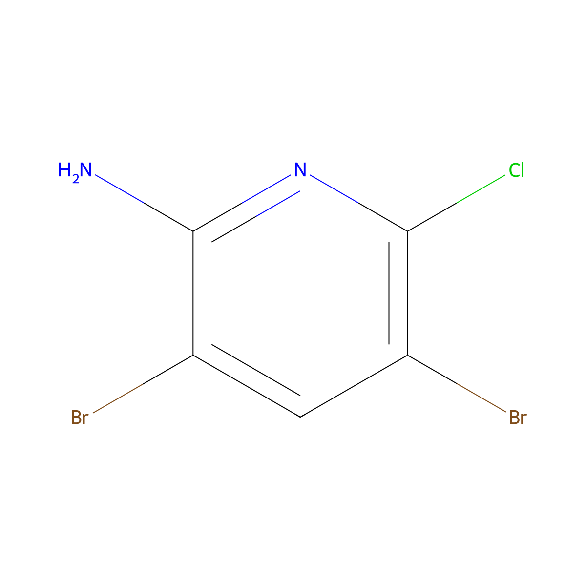 3,5-Dibromo-6-chloropyridin-2-amine molecular structure, CAS 1261269-84-4