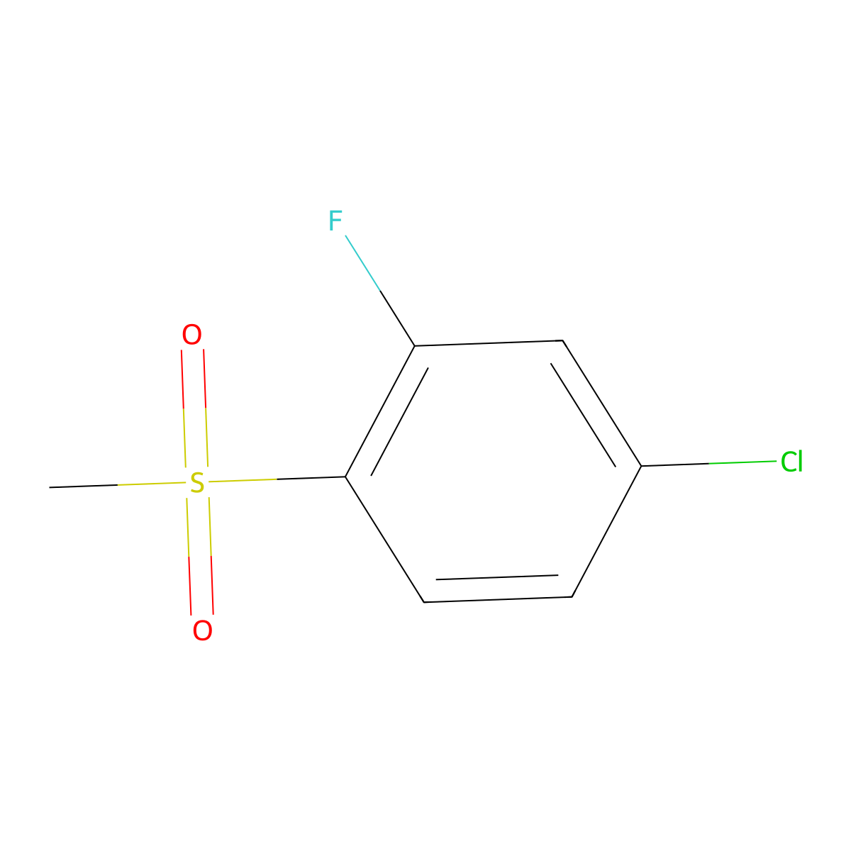 4-Chloro-2-fluoro-1-methanesulfonylbenzene molecular structure, CAS 1261284-27-8
