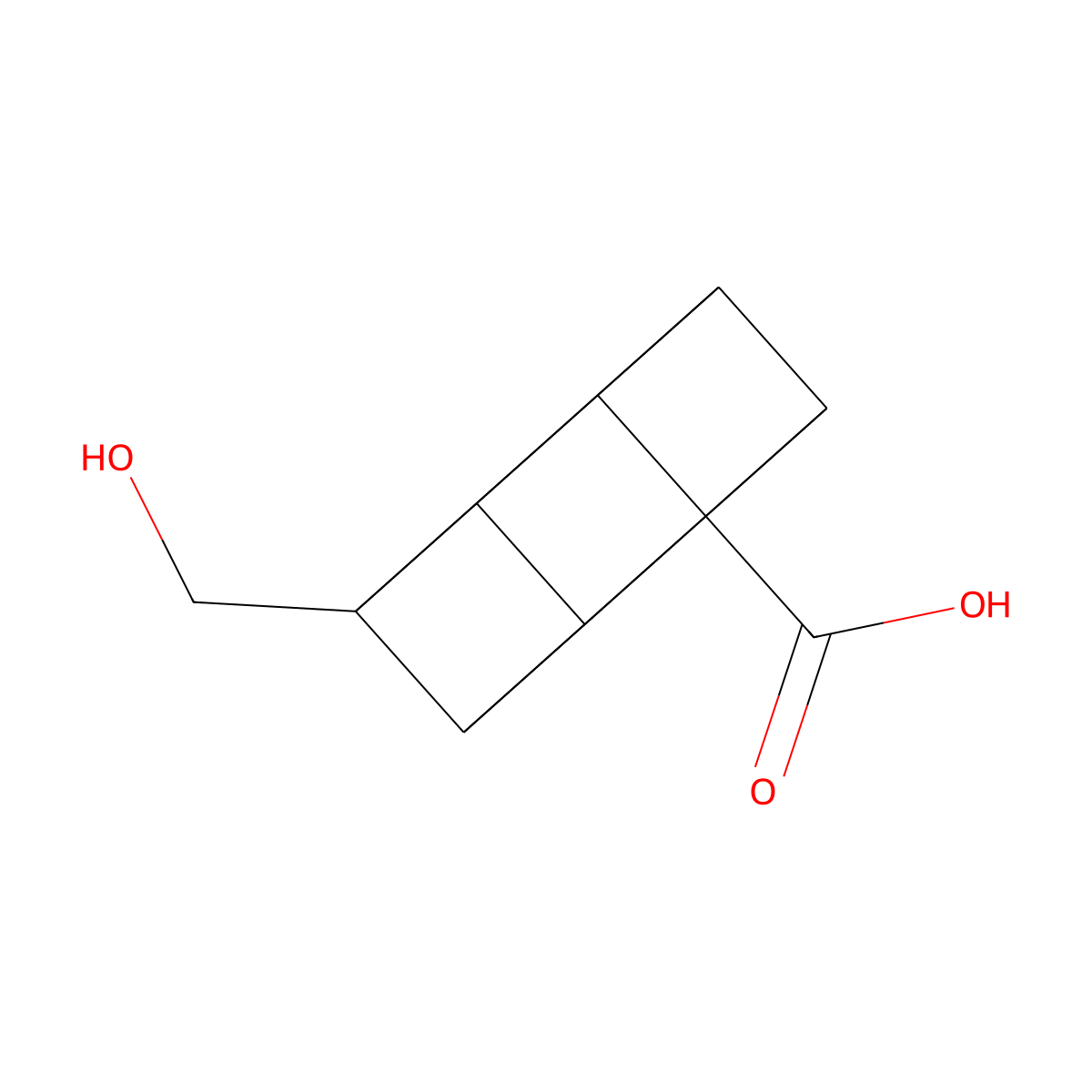 4-Hydroxymethyl-cubane-1-carboxylic acid molecular structure, CAS 1261296-29-0