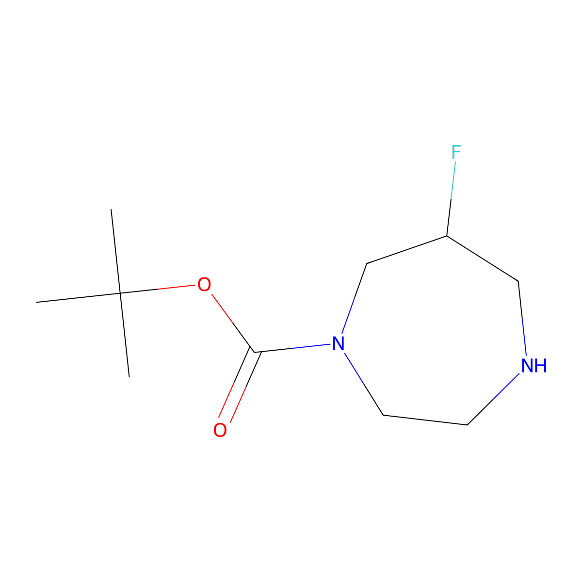 tert-Butyl 6-fluoro-1,4-diazepane-1-carboxylate molecular structure, CAS 1261297-63-5