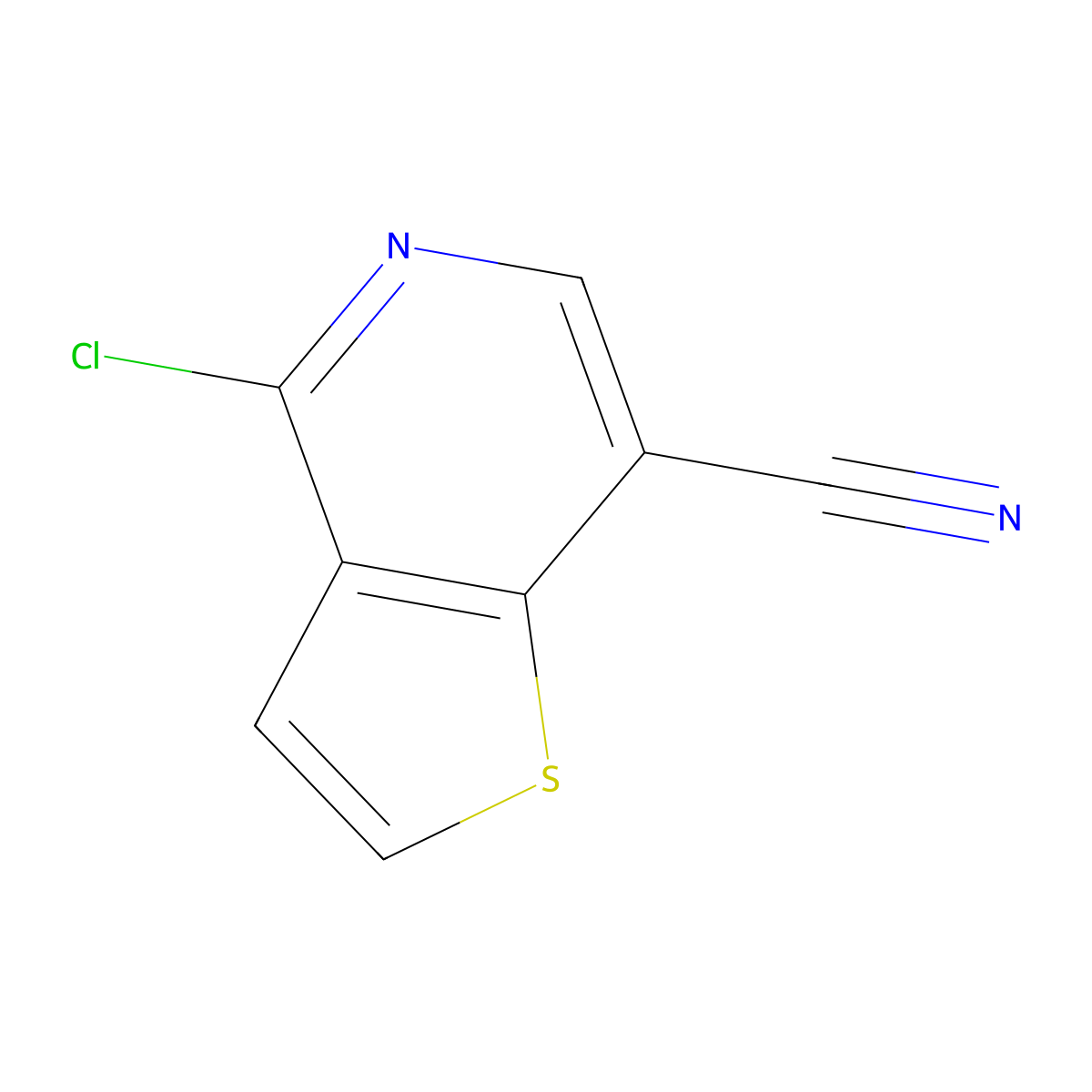 4-Chlorothieno[3,2-c]pyridine-7-carbonitrile molecular structure, CAS 1261302-02-6