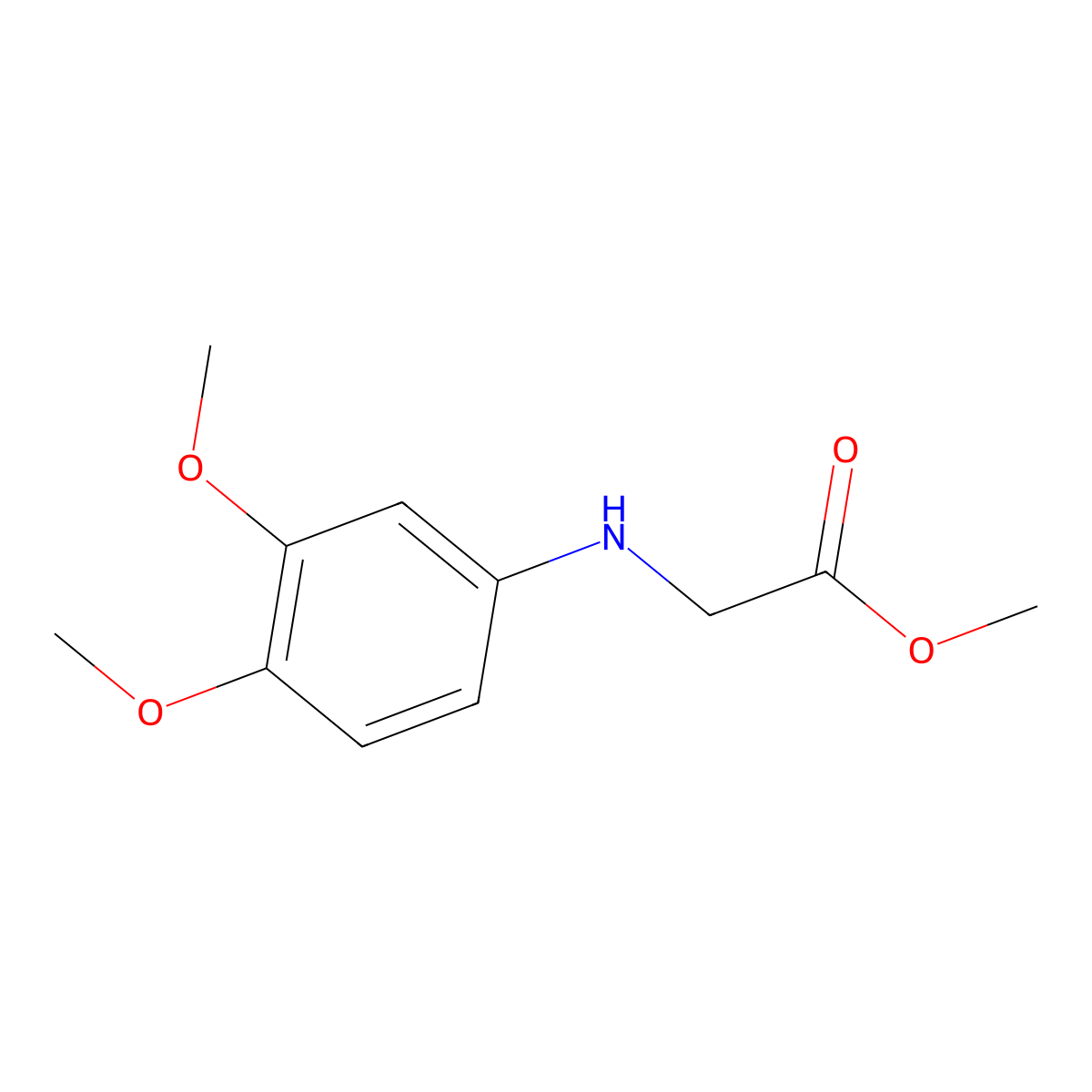 Methyl 2-((3,4-dimethoxyphenyl)amino)acetate molecular structure, CAS 126132-92-1