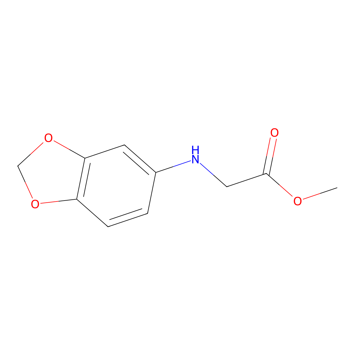 methyl N-1,3-benzodioxol-5-ylglycinate molecular structure, CAS 126132-93-2