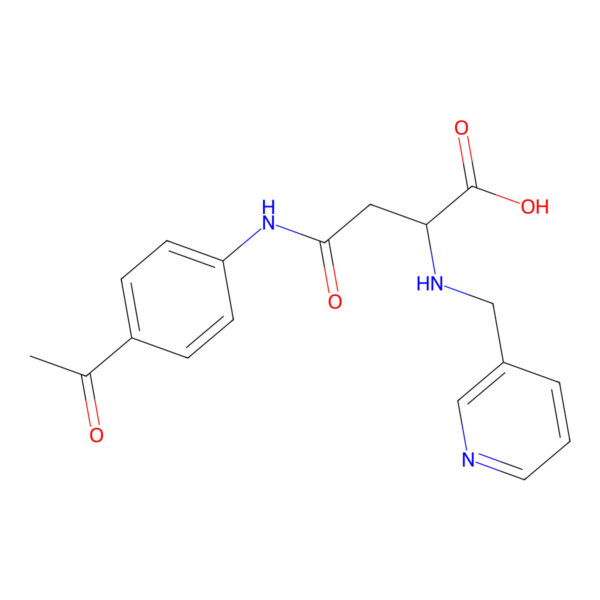 Asparagine, N-(4-acetylphenyl)-N2-(3-pyridinylmethyl)- molecular structure, CAS 1261351-48-7