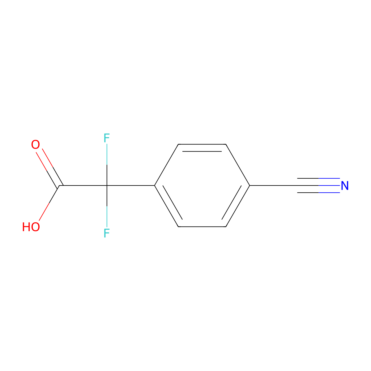 2-(4-Cyanophenyl)-2,2-difluoroacetic acid molecular structure, CAS 1261358-84-2
